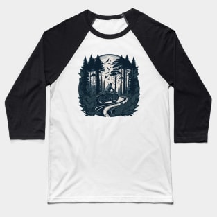 Cafe Racer Ride In Woods Baseball T-Shirt